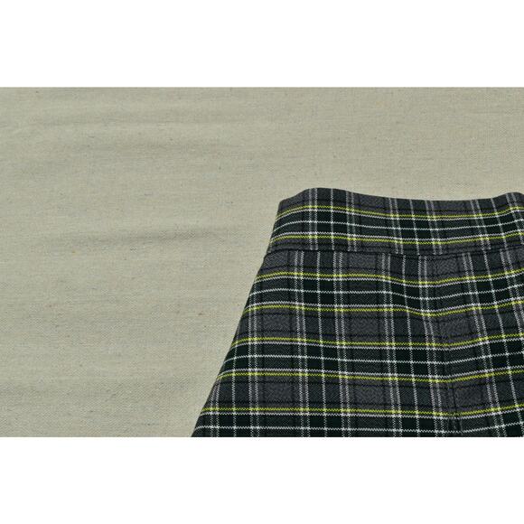 Flynn O'Hara Uniform Plaid Pleated Skirt Size 10X Green Gray Yellow Made in USA - Picture 5 of 8